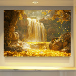 황금재물 폭포 캔버스액자 30호 90.9x65.1cm 풍경 풍수지리 인테리어 집 : 인메이블