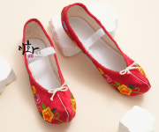 빨강자수 꽃신 한복신발 이화 : 이화국악사