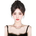 자연스러운 앞머리 가발 잔머리 모발 헤어라인 헤어 피스 촬영 모카브라운 : 상하이스토어