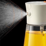 스프레이 오일병 소스병 뿌리는 미국 분사 유리 분무기 차가운 검댕 550ml 기름 냄비 뚜껑을 여는 : 알파블랙