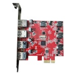 Pci E USB 3 0 확장 카드 독립 전원 공급 장치 고속 데스크탑 Pcie 4 포트 어댑터 red : 분당플렉스21