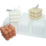 3d 둥근 큐브 캔들 6구 실리콘 몰드 캔들 석고방향제 레진 공예 아트 : 센트이즈