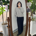 PT [148 키작녀쇼핑몰] 뒷밴딩 와이드 블랙 겨울 롱 팬츠 : 명월마켓