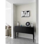 현관콘솔 복도콘솔 현관테이블 거실 현관 화장대 검정 60x40x85 : 본팝