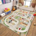 주차장러그 바닥 인테리어 주차선 자동차 키즈 카펫 놀이방 A 60x90CM 부드럽고 피부 친화적 : 인가젯2