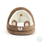 SN 큐티펫 동굴하우스 브라운곰 반려견방석 펫베드 : 수네잡화점