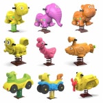 유치원 어린이집 학교 항공기 흔들 놀이터 공원 야외 새로운 목마 꾸러미 흰색 간식 과자 초등학교 영유 A : 초이달