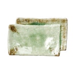 초이스-413 그린 곡선 사각접시 도자기제품 : 리치키친