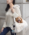 아이보리 어반 퍼피백 고양이 강아지 이동 가방 이동장 : urbanpuppy