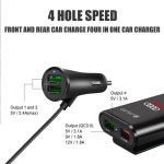 차량용 고속 충전기 USB 데이터 케이블 어댑터 아우디 S라인 Q3 Q5 Q7 RS3 RS4 A3 A4 B5 B7 B9 A5 A6 용 4 포트 3 인 1 : 코스모클릭스