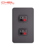 제일전기 디아트 방송 단자 다크그레이 스피커잭 2구 : 이안블루