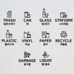 분리수거 스티커 재활용 정리 카페 매장 쓰레기통 분리수거함 시트지 S 일반쓰레기 블랙 : 꿀밤 honeynight