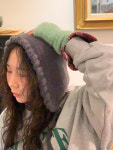 [DIY] 슈슈보넷 코바늘 패키지 뜨개질 프릴 겨울모자 보닛 바라클라바 핸드워머 세트 : 야닝야닝