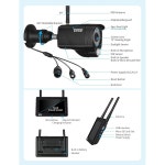 [2K&2 WAY 오디오 & 플러드라이트] 톤톤 휴대용 LCD 보안 카메라 시스템 무선, 7인치 IPS 터치스크린 모니터(배터리 포함), 4CH NVR 및 1PCS... 