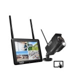 [2K&2 WAY 오디오 & 플러드라이트] 톤톤 휴대용 LCD 보안 카메라 시스템 무선, 7인치 IPS 터치스크린 모니터(배터리 포함), 4CH NVR 및 1PCS... 