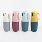 니즈엘 어린이 칫솔 케이스 어린이집 칫솔통 유치원 양치컵 휴대용 여행용 코끼리 케이스 랜덤 : 더유진