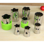 야채커터 8구(그린) 햄 치즈 커터 모양틀 쿠키틀 하트 꽃 별 도시락꾸미기 베이킹 : 바보곰