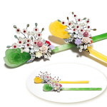 샛별주얼리_동백 옥비녀 플라워 꽃 비녀 대비녀 장잠 중전비녀 사극비녀 전통비녀 긴비녀 : 샛별주얼리