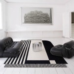 북유럽풍 블랙앤화이트 심플모던 카펫 심플 패턴 스트라이프 : 모드다