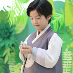 [슈퍼특가]H5679  딥블루 그레이 색동 남아한복(1-12세) : 한설한복