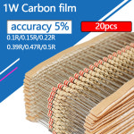 탄소 5 필름 47 1 15R 22 1W 옴 저항기 1R 15 저항 47R 39R 20PCS 0 22R 5R 39 : 글로브토탈