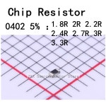 1000 0402/1005 5 J 1 8 8R 2R 2 4R 7R 3R 3 1R8 2R2 2R4 2R7 3R3 4 7 Ohm 1/16W SMD 칩 저항 : 분당플렉스17
