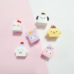 (10개) H0207 캐릭터 입체 네모 과일케이크 6종 데코덴 파츠 탑꾸 폰꾸 재료 : 반달이네집