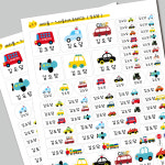 (1+1) 네임스티커 이름스티커 방수 이름표 A4 어린이집 유치원 자동차A : 어린이집 수건 파티몰