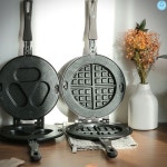 미스터트롯쿡 양면 사용 직화 와플팬 22cm 3종 크로플팬 와플메이커 별모양와플팬 : 파티조잉