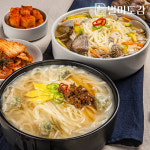 별미도감 반반칼국수 사골5/멸치5 10인분세트 (면2kg+사골스프5+멸치스프5)  캠핑음식 밀키트 : 별미도감