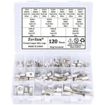 120PCS 모둠 헤비듀티 와이어 배터리 러그 구리 스파이홀 아이렛 SC 단자 케이블 9 와이어슬리브40개M10x1시리즈팩 : 거북모올