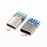 암수 3 10개 납땜 24핀 보드 케이블 C타입 PCB 커넥터 어댑터 USB 1 소켓 : 토탈이커13