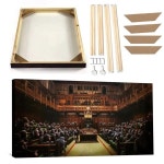 배틀팽이 Banksy 벽 아트 캔버스 페인팅 빈필드 전투 프레임 포함 원숭이 의회의 북유럽 포스터 프린트 유명한 P : 시온 Zion 생활잡화몰