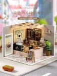 편안한 커피 숍 DIY 하우스 조립 나무 모델 3D 입체 퍼즐 소년과 소녀를위한 생일 선물 여성용 1 H-021 leisurely coffee : 귤꿀맛이