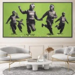 배틀팽이 Banksy 벽 아트 캔버스 페인팅 빈필드 전투 프레임 포함 원숭이 의회의 북유럽 포스터 프린트 유명한 P : 시온 Zion 생활잡화몰