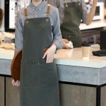 바리스타 캔버스 앞치마 카페 공방 주방 미용실 다용도 방수치마 : 둘둘하나