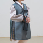 [슈퍼특가]H5706 그레이 금박 쾌자 주니어 아기 아동 고급 남아한복(1-12세) : 한설한복