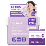 더말 레티놀 토너패드 120매 탄력 모공 리프팅 마스크팩 닦토+휴대용 패드 12매 2개 : 에스세이지
