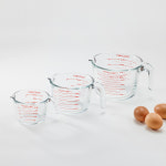 계량컵 내열 유리 비커 이유식 베이킹 계란찜 눈금 계량컵 250 : CUCERA