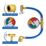R134A AC 충전 호스 게이지 (100PSI) 차량용 냉매 충전 키트, 차량용 AC 에어컨 냉매 탭 가능 : 다루비직구