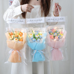 프롬아떼 뜨개꽃다발 미니꽃 완제품 몽환 데이지 손뜨개 조화 졸업식 기념일 고백 모루 : 프롬아떼