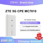 ZTE 야외 라우터 MC7010 5G Sub6  4G LTE NR NSA 퀄컴 SDX55M 플랫폼 N1 3 7 8 20 41 77/78/79 : 시구왕베타