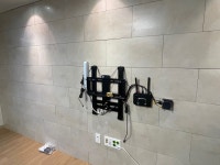 군산벽걸이티비설치 지곡동 엠코타운아파트 삼성75인치티비 무타공설치 : 무타공벽걸이 홈마스터TV