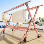 세탁소 이불 건조대 빨래건조대 대형 이동식 접이식 빨래다이 1 핑크골드-스탠다드-보강3파1.4m 크다 : 코코 글로벌 유통