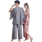 트임 환자복 반팔 파자마 치료용 안마 환의 병원옷 반바지 뜸 한의원 여성용 레드 F타입 XL : 제타33