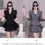 국내발송 LG3049-1치마투피스 장구 난타 행사복 색소폰 무대복 오피스룩 트로트 가수 단체복 빅사이즈 : 신멋쟁이세상