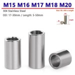 없는 304 스테인리스 스틸 부싱 와셔 개스킷 원형 중공 스탠드오프 스페이서 슬리브 OD 17-30mm M15 M16 M17 M18 M20 : 제이엠로지스l3