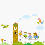 칙칙폭폭 벽장식 - 어린이집 환경구성 벽면꾸미기 : 우드컨츄리