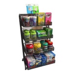 소형 펜트리 편의점 진열대 과자 가판대 슈퍼 작은 간식 팬트리 약국 슈퍼마켓 스탠드 선반 화이트 : 마루 직구