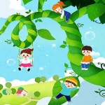 무지개 그네 덩쿨 별 우주 무지개 고래 꽃 숲 놀이방 어린이집 유치원 키즈 파르텔 동화벽지 시트지 롤스크린 : 으뜸데코